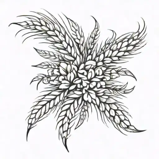 bella ciao covered with wheat  tattoo design idea