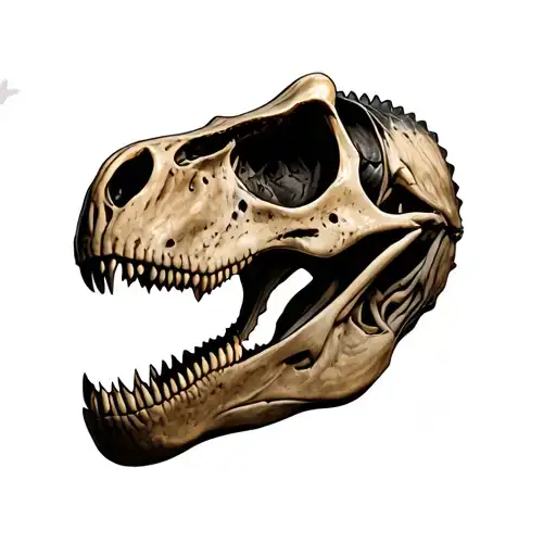t rex skull tattoo design idea