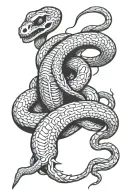 Snake skeleton tattoo design idea