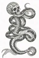 Snake skeleton tattoo design idea