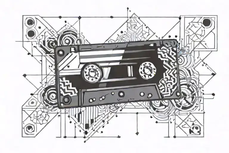 CASSETTE TAPE INSERT tattoo design idea