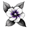 african violet tattoo design idea