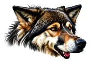 half sheepdog half wolf tattoo design idea