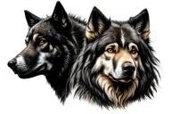 half sheepdog half wolf tattoo design idea