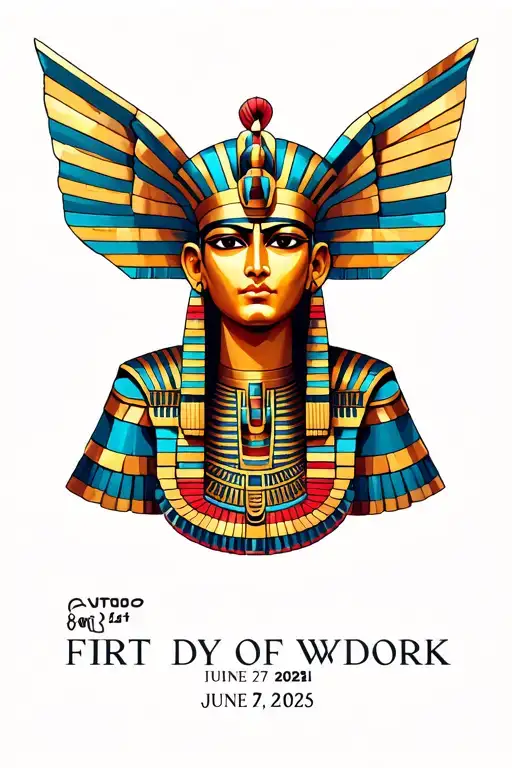 Egyptian God of knowledge with date of first day of work (June 27, 2025) tattoo design idea