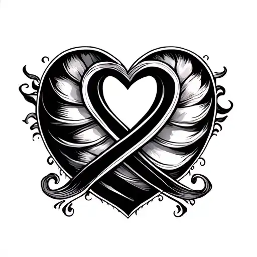 Infinite heart breast tattoo design idea