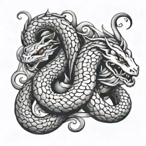 Emerald Serpents Italian Mafia Style tattoo stencile tattoo design idea
