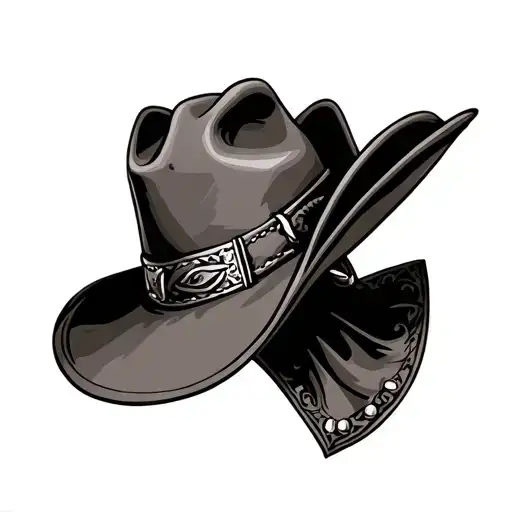 john wayne cowboy hat tattoo design idea