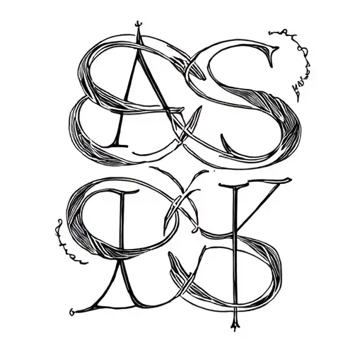 Family Tattoo with Infinity Sign and these initials: A, S, K, K tattoo design idea