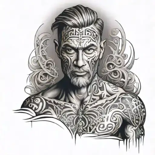 self made man tattoo design idea