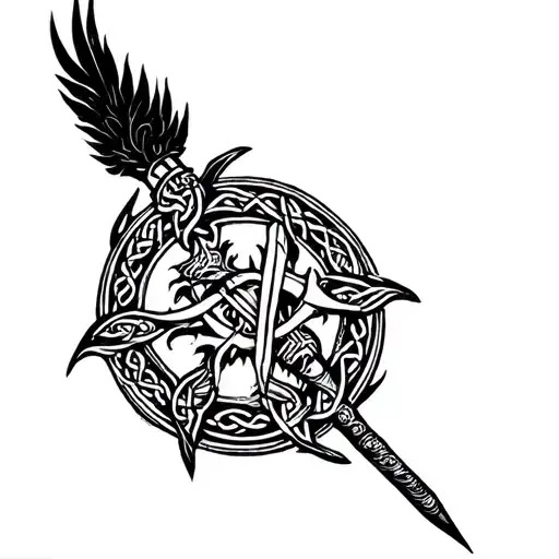 viking Celtic border circle only tattoo design idea