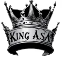 the words "King Asa" inside of crown  tattoo design idea