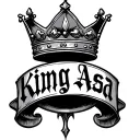 the words "King Asa" inside of crown  tattoo design idea