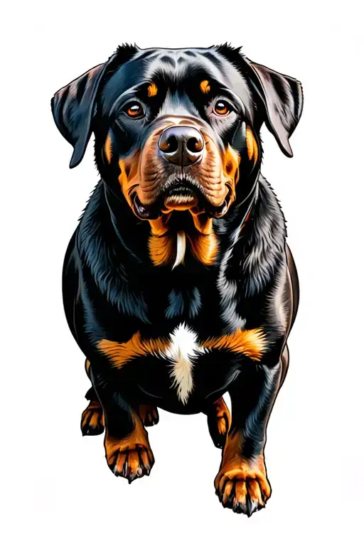 Rottweiler dog surrounded tattoo design idea