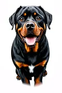 Rottweiler dog surrounded tattoo design idea