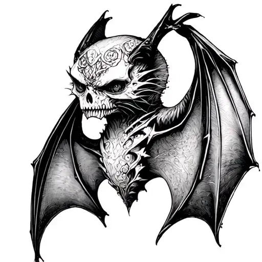 gothic bat tattoo design idea