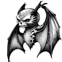 gothic bat tattoo design idea