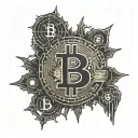 Bitcoin, Cryptocurrency, Crypto, Bitcoin coin, Electronic, Cyber, Wires, Energy, Internet, Bitcoin symbol  tattoo design idea