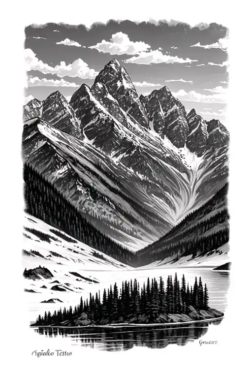 Grand Tetons tattoo design idea