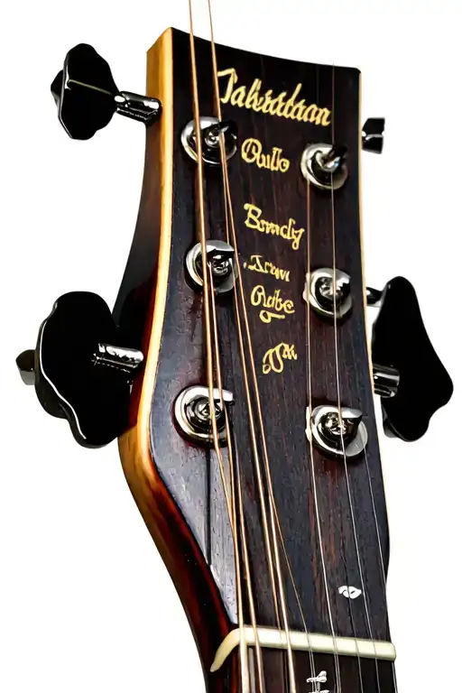 6 string guitar headstock, with strings, tuning pegs will have names on them tattoo design idea