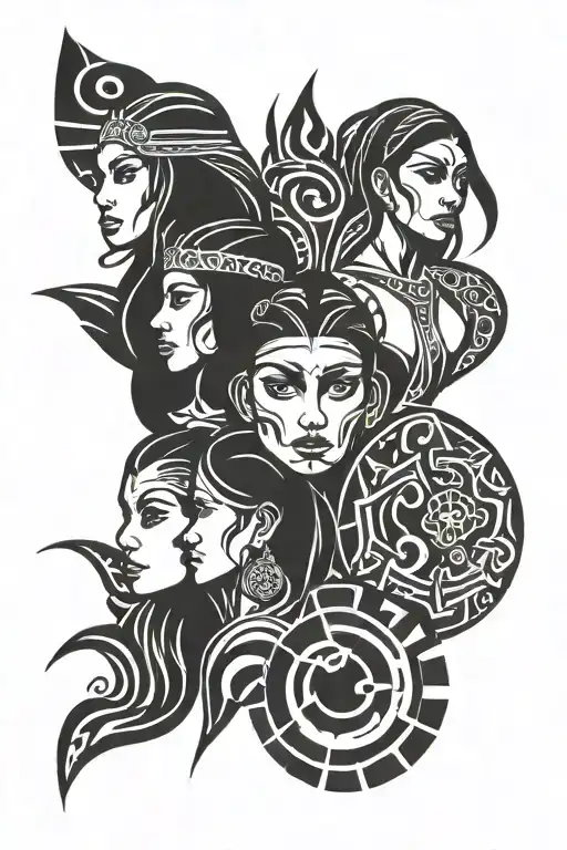 3 siblings 1 girl tattoo design idea