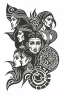 3 siblings 1 girl tattoo design idea