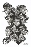 3 siblings 1 girl tattoo design idea