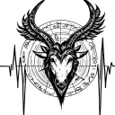 Sagittarius zodiac sign with a heartbeat line running through it tattoo design idea