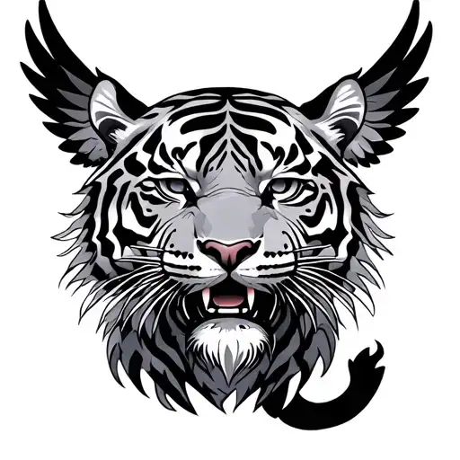 Flying Tiger tattoo design idea