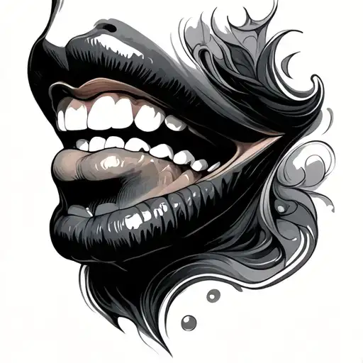 Throat tattoo design idea