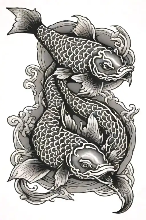 two koi fish tattoo design idea
