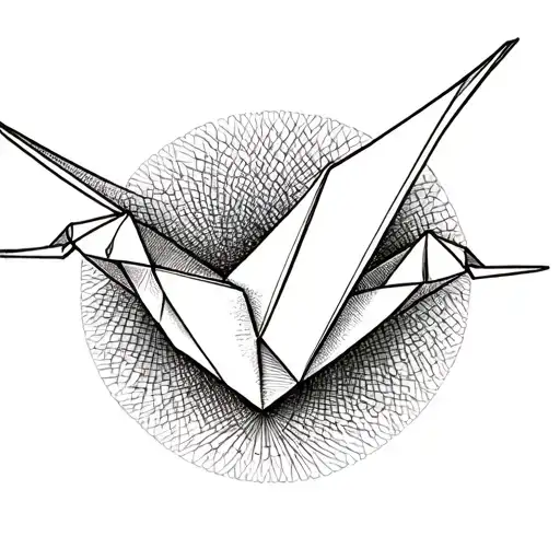 origami crane tattoo design idea