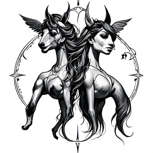 Aquarius and Sagittarius best friend tattooss  tattoo design idea