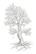 giving tree tattoo design idea