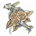 roses of man in aviation themed tattoo featuring tattoo design idea
