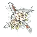 roses of man in aviation themed tattoo featuring tattoo design idea