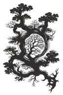 oak tree intertwined represents factors like money success family. Tie in other key aspects of these factors to enhance tattoo design idea