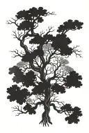 oak tree intertwined represents factors like money success family. Tie in other key aspects of these factors to enhance tattoo design idea
