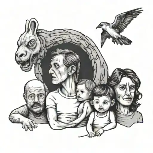 MY FAMILY, ASGER, IDA,LASSE, PREBEN, HELLE (MOTHER) KIM (FATHER) I AM WILHELM tattoo design idea