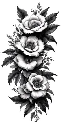 floral sleave life cycle tattoo design idea