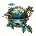 blue ridge mountains tattoo design idea