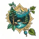 blue ridge mountains tattoo design idea
