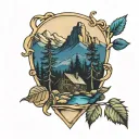 blue ridge mountains tattoo design idea