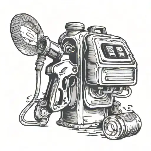 gasoline pump spilling tattoo design idea