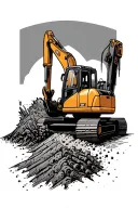 excavator digging tattoo design idea