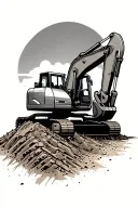 excavator digging tattoo design idea