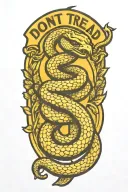 don't tread on me snake patriot yellow 2nd amendment coiled tattoo design idea