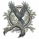 Phoenix Bird Inside A Tree Of Life tattoo design idea