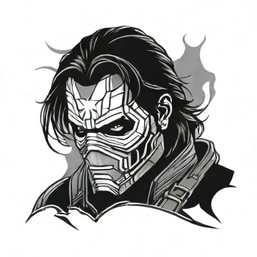 marvel winter soldier mask tattoo design idea