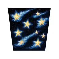 5 identical stars 4 different a61 shooting star with 9 clouds surrounding tattoo design idea